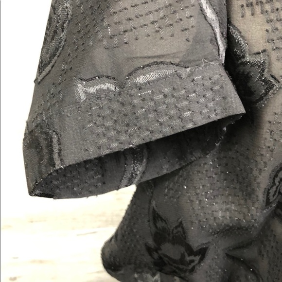 Cooper & Ella Phoebe Ruffled Black Dress Womens XS Short Sleeve Midi - Picture 13 of 16